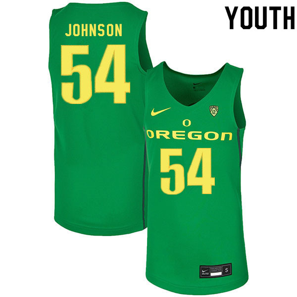 Youth #54 Will Johnson Oregon Ducks College Basketball Jerseys Sale-Green